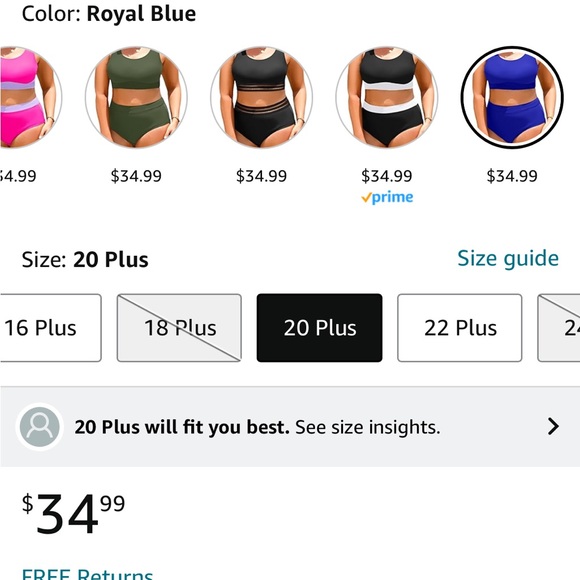 NWT Two piece Plus Swimsuit - Picture 5 of 5